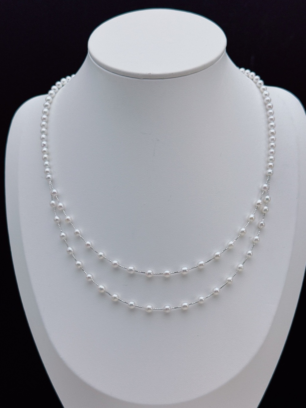 26X507 Handmade S925 Freshwater Pearl Necklace 4mm 16+2”